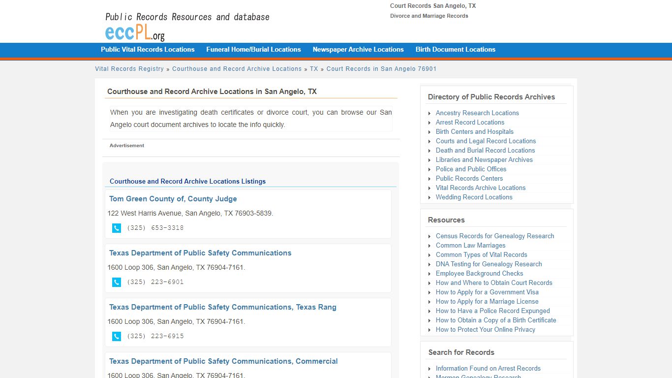 Court Records San Angelo, TX - Divorce and Marriage Records