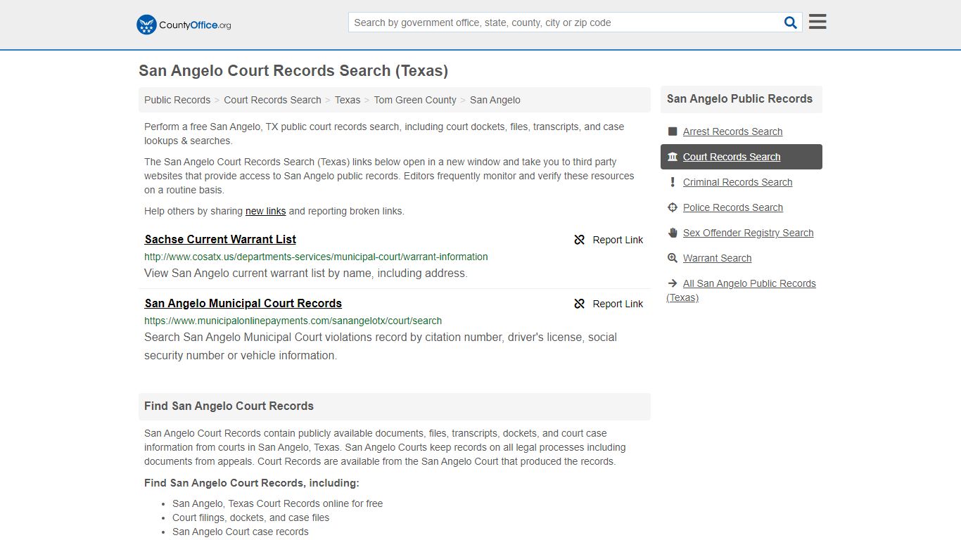 Court Records Search - San Angelo, TX (Adoptions, Criminal ...
